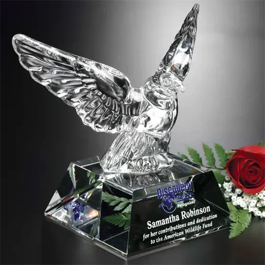 Graceful Eagle Lead Crystal Award