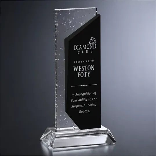 Solstice Optical Crystal Award with Colored Panel — view 2