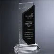 Solstice Optical Crystal Award with Colored Panel — view 2