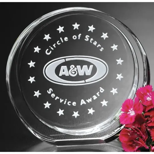 Atwater Circle Optical Crystal Award, 6" — view 2