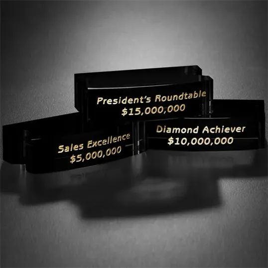 Goal-Setter Crystal Block, 3" x .75" — view 2
