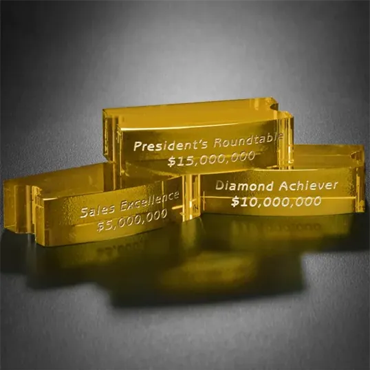 Goal-Setter Crystal Block, 3" x .75" — view 3