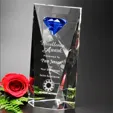Gemstone Optical Crystal and Blue Glass Award — view 2