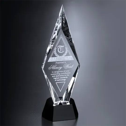Chaska Black Glass and Optical Crystal Award, 13" — view 2