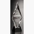 Chaska Black Glass and Optical Crystal Award, 13"