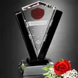 Conquest Black Glass and Optical Crystal Award, 5" x 10" — view 2