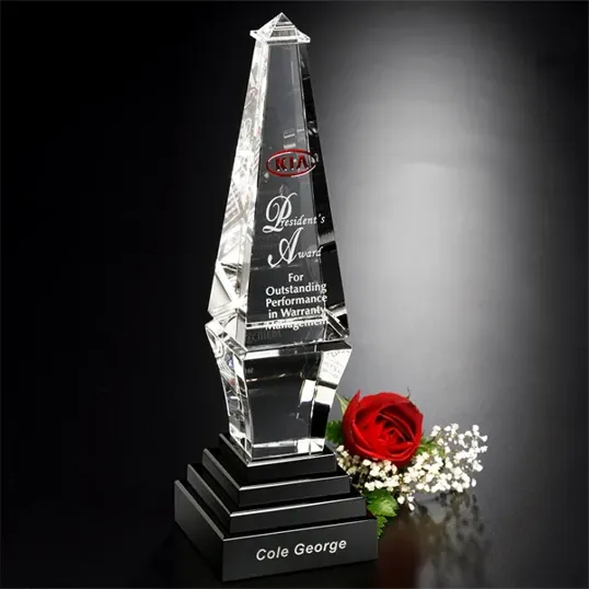 Epitome Optical Crystal Award, Black Glass Base — view 2