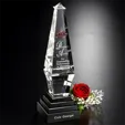 Epitome Optical Crystal Award, Black Glass Base — view 2
