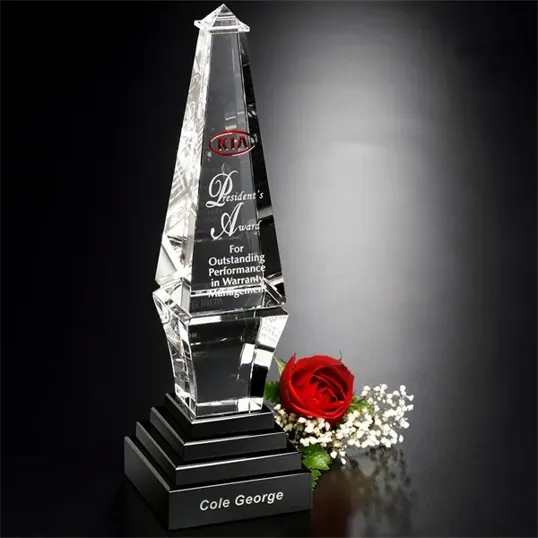 Epitome Award 12 Optical Crystal Obelisk — view 2