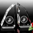 Optical Crystal Bookends with Arched Diamond Pattern
