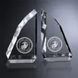Optical Crystal Bookends with Arched Diamond Pattern — view 2