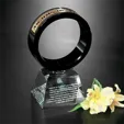 Awards In Motion® Ring, Black Glass and Optical Crystal