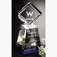 Awards In Motion Albany 9 1/2 Etched Optical Crystal Award