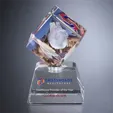 Awards In Motion Crystal Spinning Award, 4" x 6 3/4" x 3"