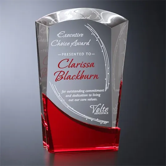 Wellton Ruby Optical Crystal Award — view 3