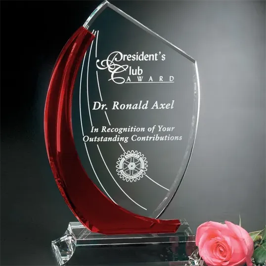 Ruby Shadow Optical Crystal Award — view 2