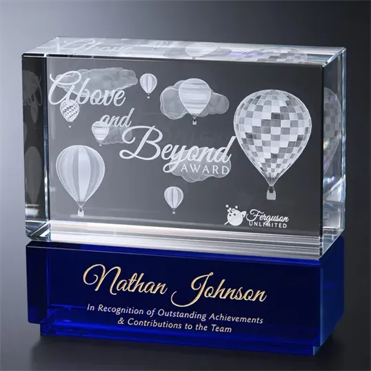 Butler Cube 5 1/2" Optical Crystal Award — view 2