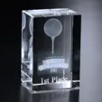 Camby Rectangle Optical Crystal Award, 6 x 4 x 3