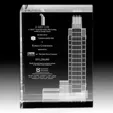 Camby Rectangle Optical Crystal Award, 8 x 6 x 4
