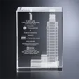 Camby Rectangle Optical Crystal Award, 8 x 6 x 4 — view 2