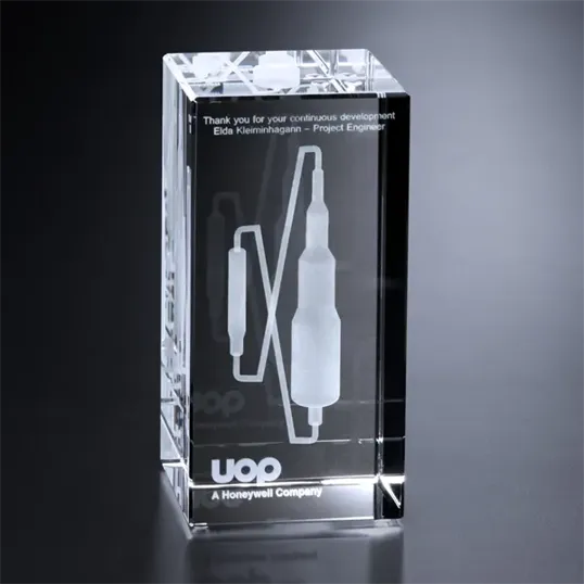 Conroy Rectangle Optical Crystal Paperweight — view 2