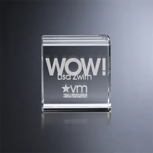 Colin Cube Optical Crystal Paperweight — view 2