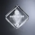 Cut Corner Cube Optical Crystal Paperweight — view 2