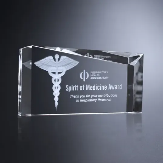 Norfolk Wedge Optical Crystal Award — view 2