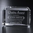 Bracken Rectangle 4 H Optical Crystal Award — view 2