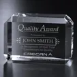 Bracken Rectangle Optical Crystal Award, 7 1/8" x 4 1/2"