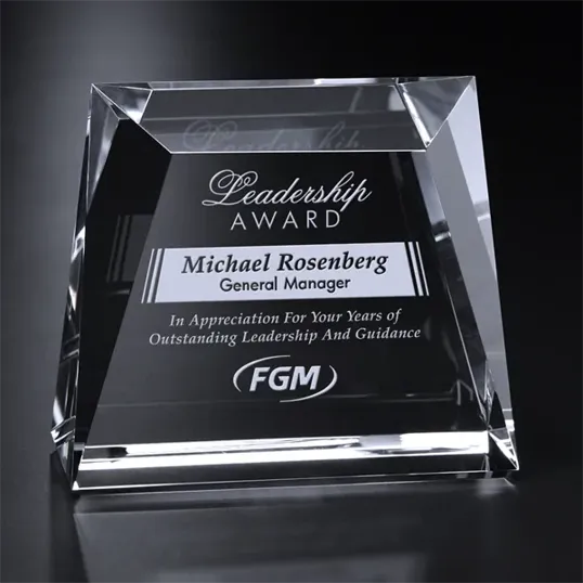 Newberry Wedge Optical Crystal Award — view 2