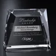 Newberry Wedge Optical Crystal Award, 7 1/8" x 6 1/4" x 2"
