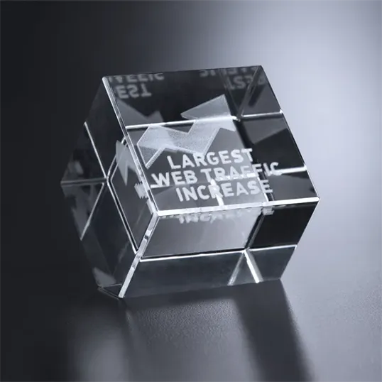 Clifton Optical Crystal Cube Paperweight — view 2