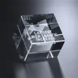 Clifton Optical Crystal Cube Paperweight — view 2