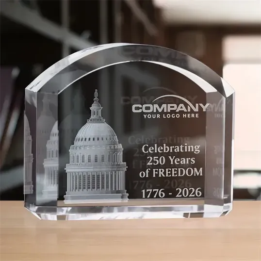 Mercer Optical Crystal Award, Arched — view 2