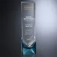 Hampton Crystal Column Award with Liuli Glaze Base