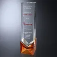 Hampton Crystal Column Award with Liuli Glaze Base — view 2