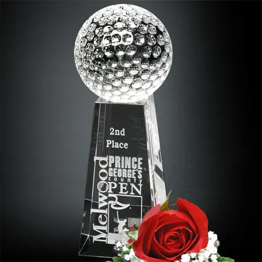 Tapered Golf Award, Optical Crystal — view 2