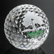 Clipped Golf Ball Crystal Award, 3 1/8" — view 2