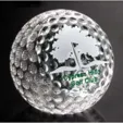 Clipped Golf Ball Crystal Award, 3 1/8"