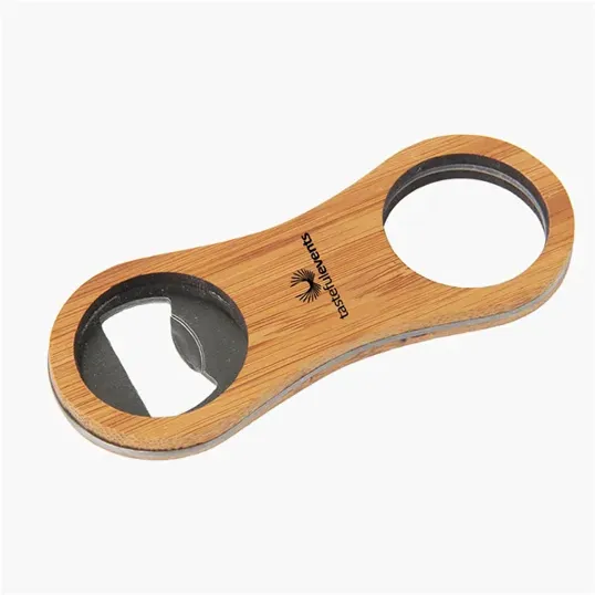Mini Bamboo Bottle Opener with Stainless Steel Insert