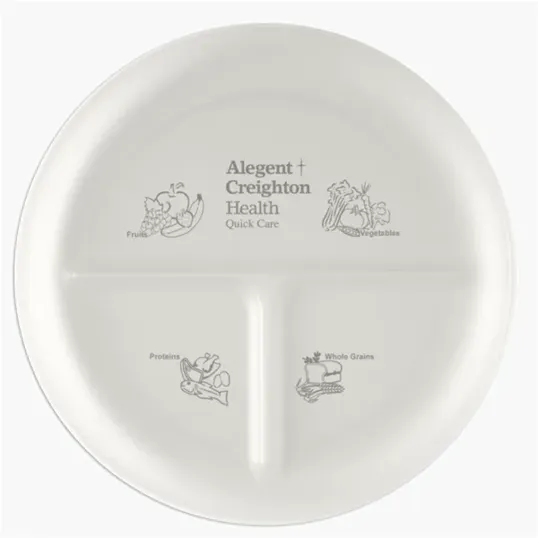 Portion Plate, 10" 3-Compartment Polypropylene — view 3