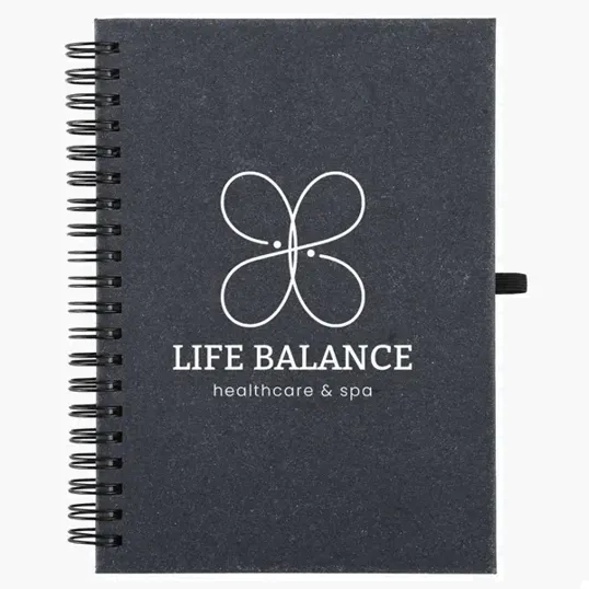 Bonded Leather Spiral Notebook with FSC® Recycled Paper — view 2