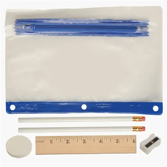 Deluxe School Kit Zippered Vinyl Pencil Pouch — view 3