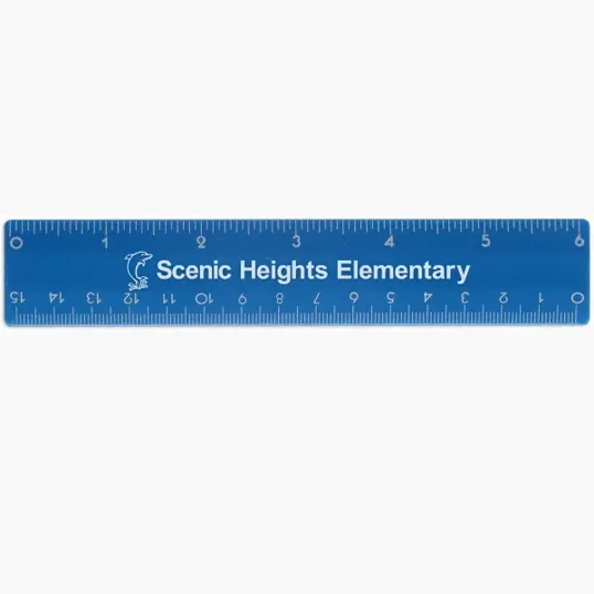 6" Plastic Ruler with Standard and Metric Scales