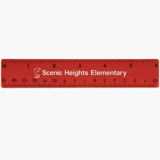 6" Plastic Ruler with Standard and Metric Scales — view 2