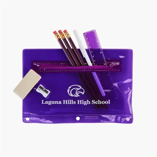Academic School Kit with Translucent Vinyl Pouch