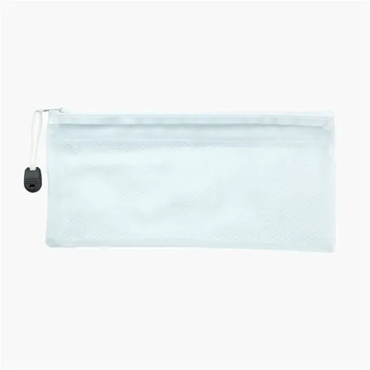 Frosted PVC Pencil Pouch with Mesh Divider — view 3