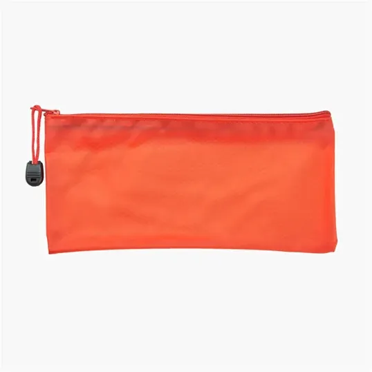 Frosted PVC Pencil Pouch with Mesh Divider — view 4