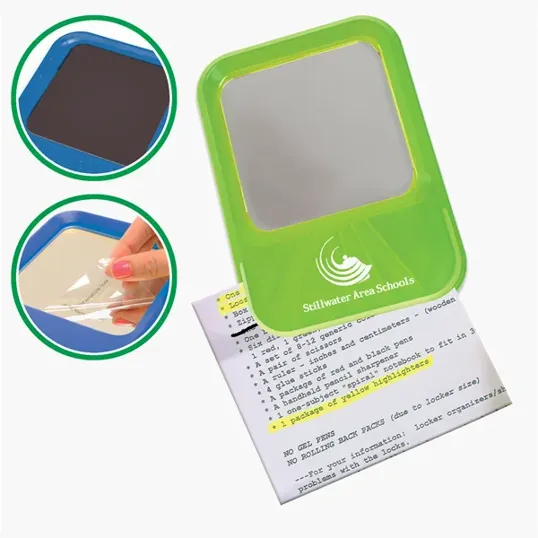 Locker Mirror with Magnetic Backing